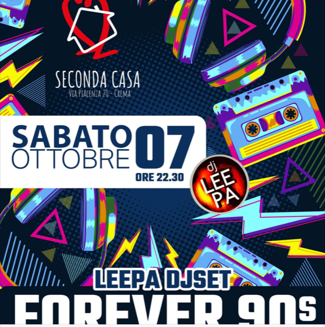 Sabato sera torna alla Consolle a Crema (Seconda Casa), con la Dance anni Novanta, il mitico Dj Leepa…