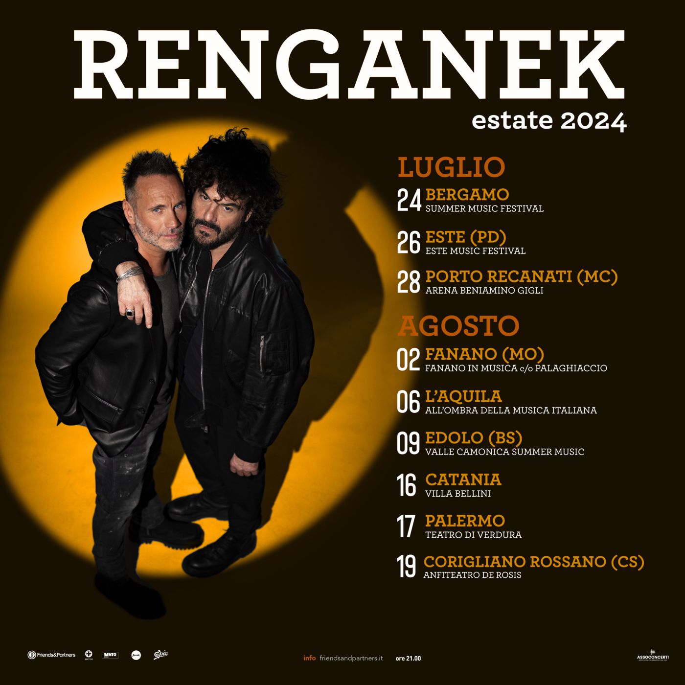 Renga e Nek, si aggiungono ora nuove date estive al tour