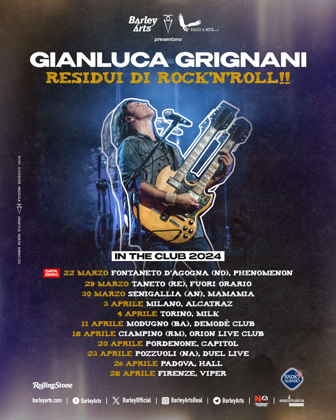 Gianluca Grignani: cresce l’attesa per Residui di rock’n’rool, il tour nei principali club italiani