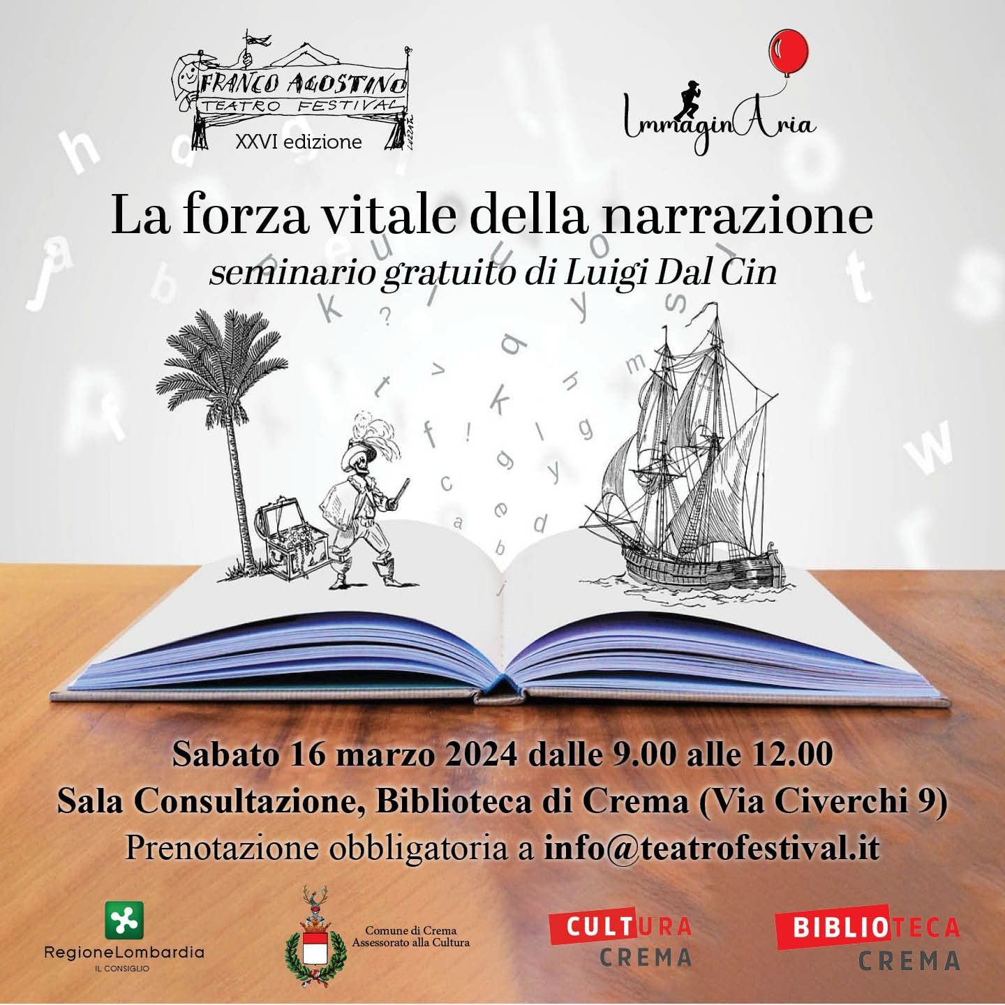 Il Franco Agostino Teatro Festival offre un seminario gratuito di scrittura per adulti