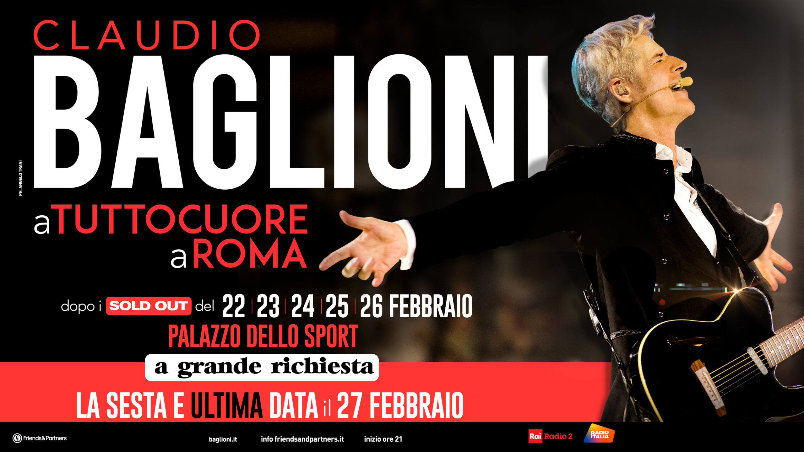 Baglioni: dopo i 5 sold out a ROMA dell’opera show “aTUTTOCUORE”, a grande richiesta il 27 febbraio sesto e nuovo evento finale al Palazzo dello Sport