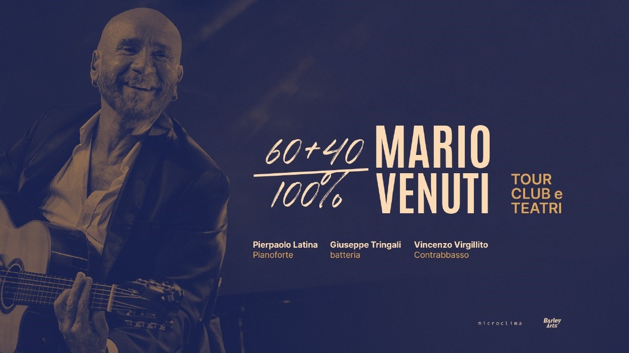 Mario Venuti il 25 marzo torna in tour a Roma dopo 7 anni e celebra il doppio traguardo dei 60 anni e dei 40 anni di carriera