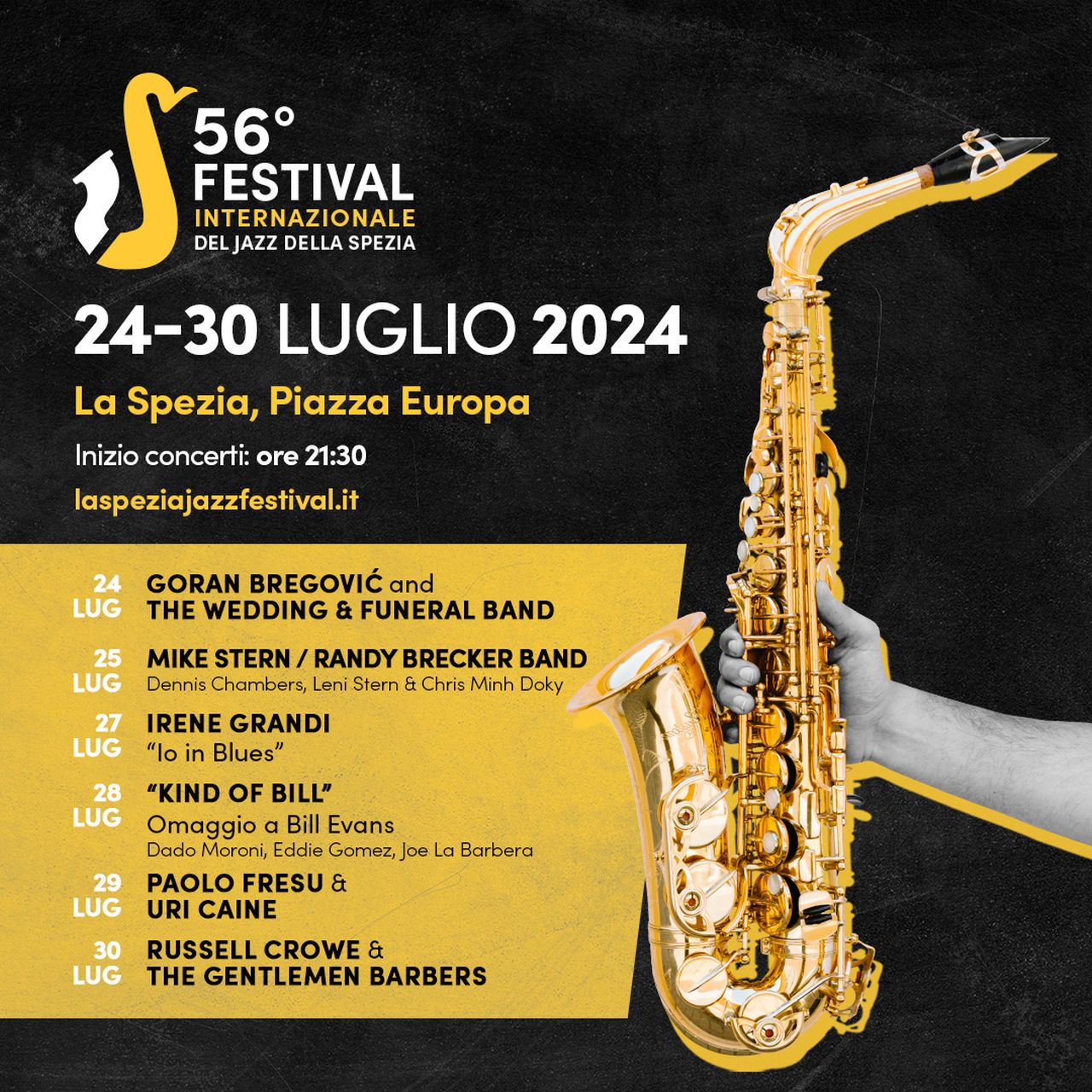 Dal 24 al 30 luglio a La Spezia si terrà la 56ª edizione del festival internazionale di jazz