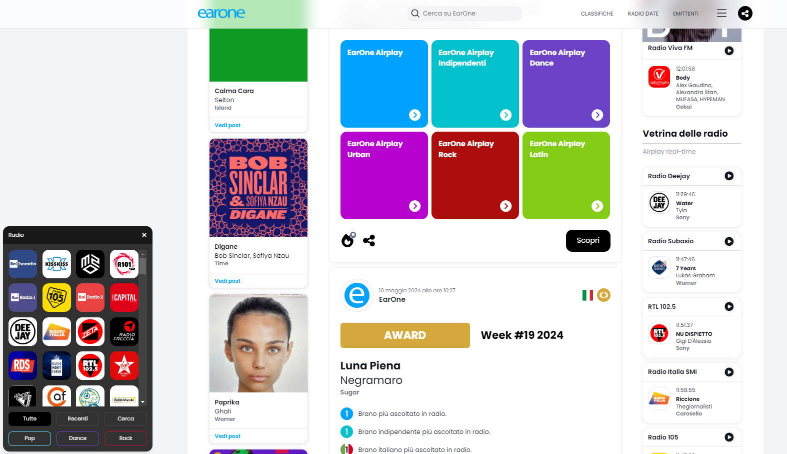 EarOne lancia la nuova piattaforma www.earone.com che innova le connessioni tra musica, artisti e radio