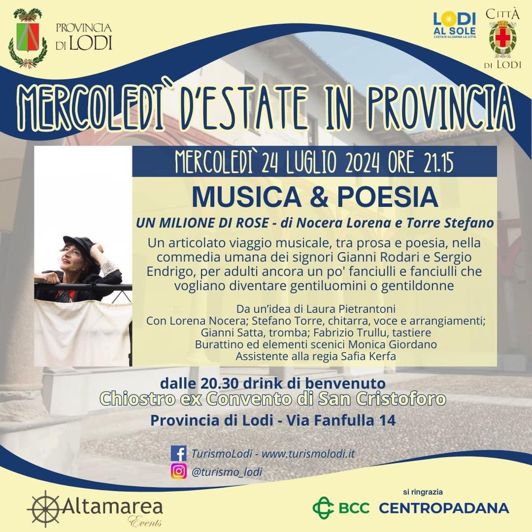 Mercoledì d’estate in provincia, un giro a Lodi tra musica e poesia