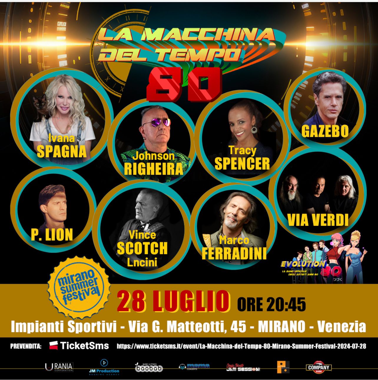 Mancano pochi giorno a La Macchina del Tempo 80! Domenica 28 luglio a Mirano