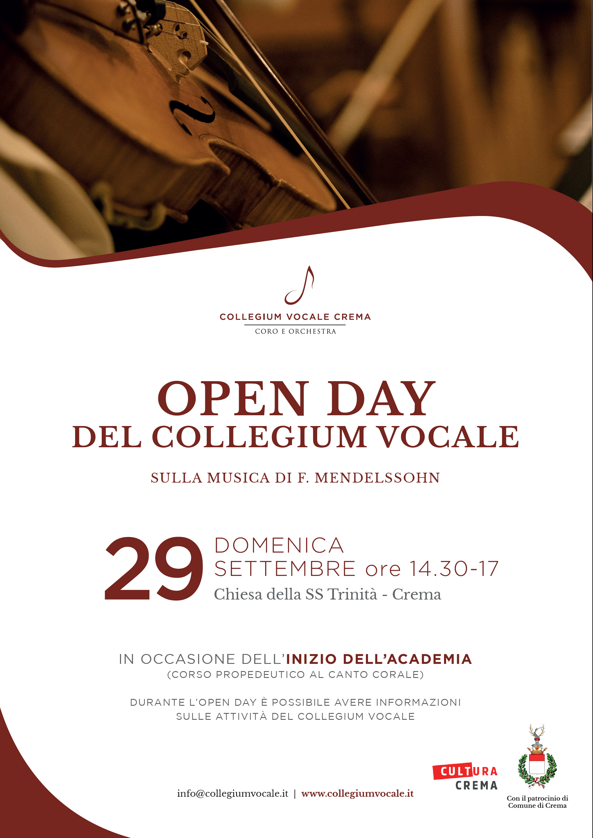 Domenica 29 settembre Open day del Collegium Vocale di Crema