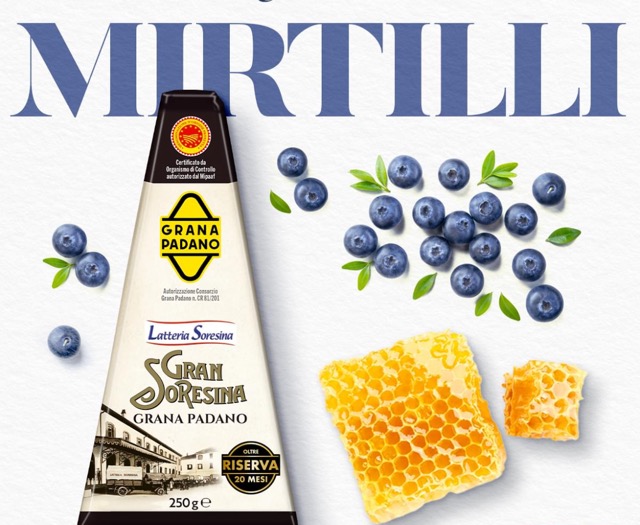 Mirtilli e Grana Padano? Ah … che abbinamento squarciante per il caliente mese d’agosto. Parola di Latteria Soresinese!